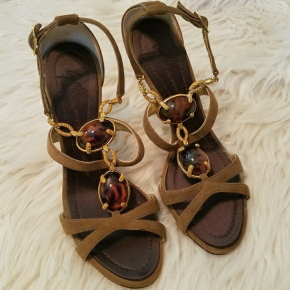 Giuseppe Zanotti Shoes - Giuseppe Zanotti Tiger eye jeweled heels